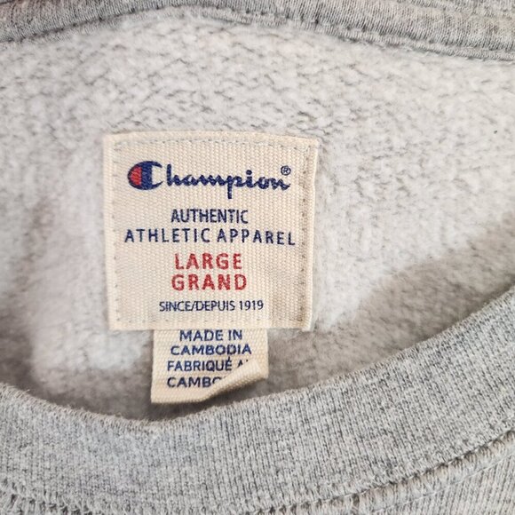 Champion Embroidered Logo Crew Neck Sweatshirt Mens Large - Picture 5 of 9